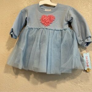Cat & Jack Blue Tulle Dress with Pink Heart